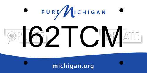 I62TCM Michigan License Plate