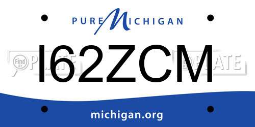 I62ZCM Michigan License Plate