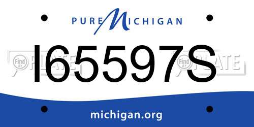 I65597S Michigan License Plate