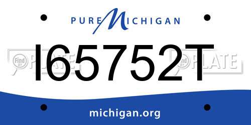 I65752T Michigan License Plate