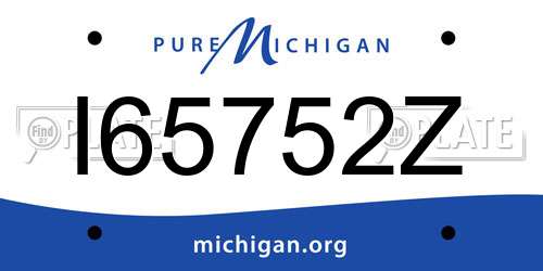 I65752Z Michigan License Plate