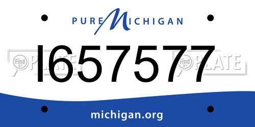I657577 Michigan License Plate