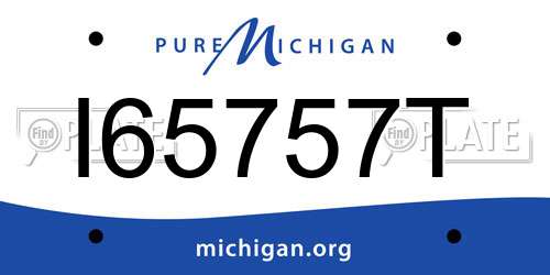 I65757T Michigan License Plate