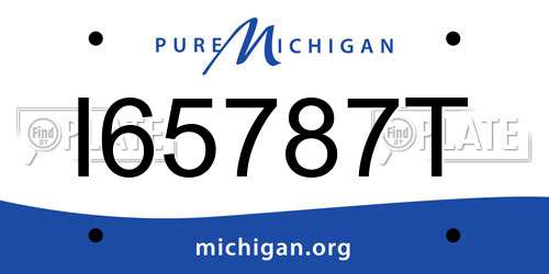 I65787T Michigan License Plate