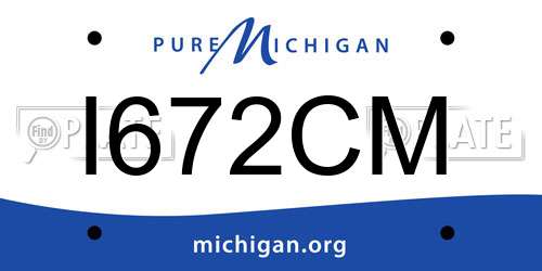 I672CM Michigan License Plate
