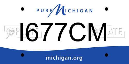 I677CM Michigan License Plate