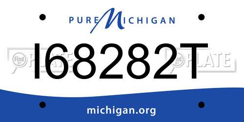 I68282T Michigan License Plate