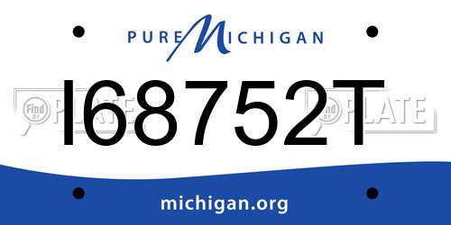 I68752T Michigan License Plate