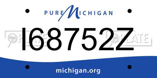 I68752Z Michigan License Plate