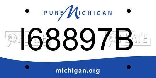 I68897B Michigan License Plate