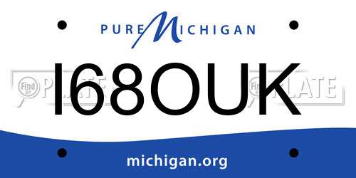 I68OUK Michigan License Plate