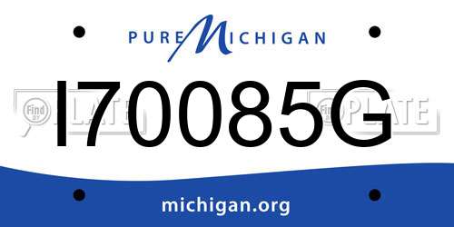 I70085G Michigan License Plate