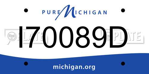 I70089D Michigan License Plate