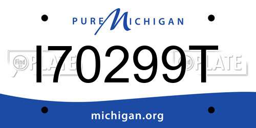 I70299T Michigan License Plate