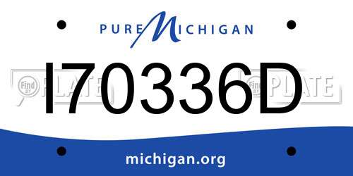 I70336D Michigan License Plate
