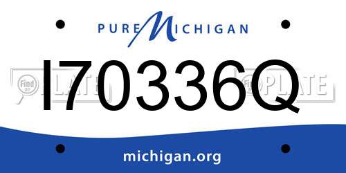 I70336Q Michigan License Plate