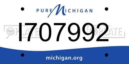 I707992 Michigan License Plate