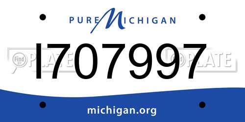 I707997 Michigan License Plate