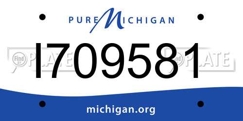 I709581 Michigan License Plate