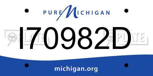 I70982D Michigan License Plate