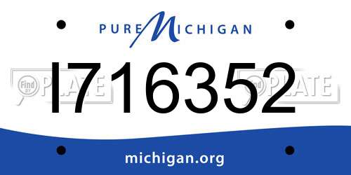 I716352 Michigan License Plate