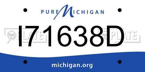I71638D Michigan License Plate
