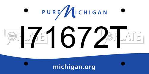 I71672T Michigan License Plate