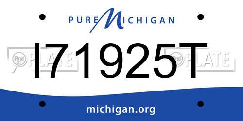 I71925T Michigan License Plate