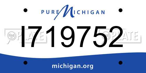 I719752 Michigan License Plate