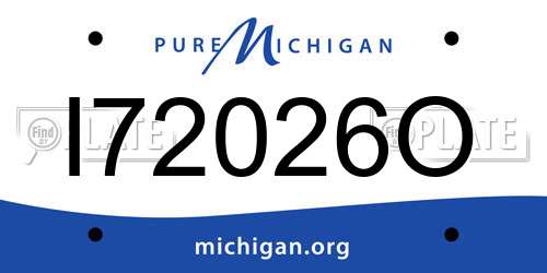 I72026O Michigan License Plate