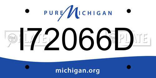 I72066D Michigan License Plate