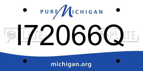 I72066Q Michigan License Plate