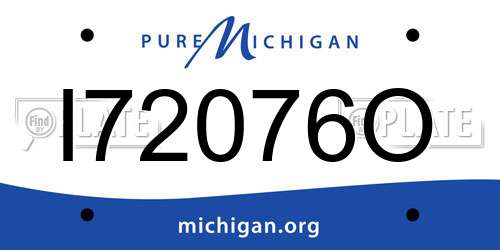 I72076O Michigan License Plate