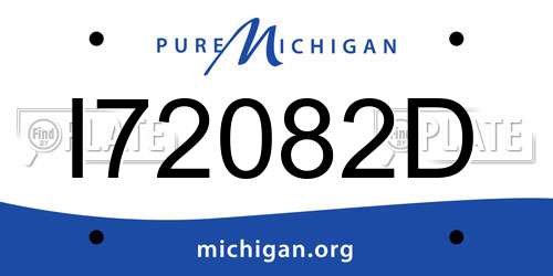 I72082D Michigan License Plate