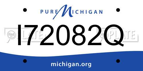 I72082Q Michigan License Plate