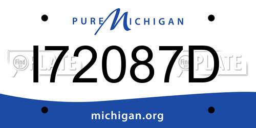 I72087D Michigan License Plate