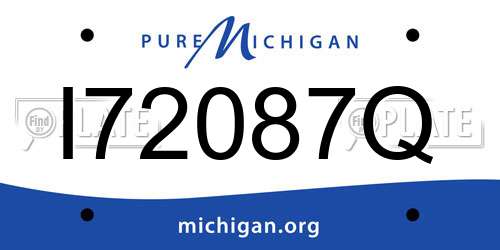 I72087Q Michigan License Plate