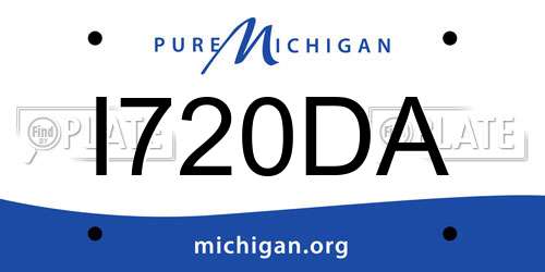 I720DA Michigan License Plate