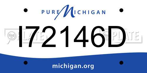 I72146D Michigan License Plate