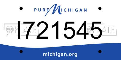 I721545 Michigan License Plate