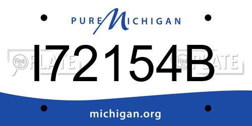 I72154B Michigan License Plate