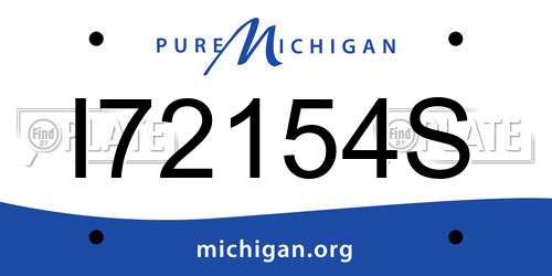 I72154S Michigan License Plate