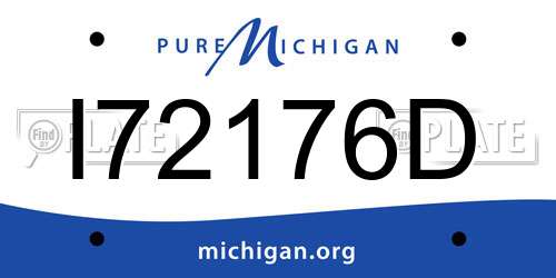 I72176D Michigan License Plate