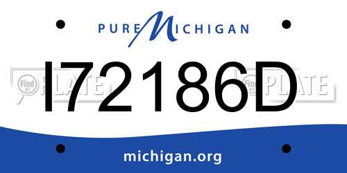 I72186D Michigan License Plate