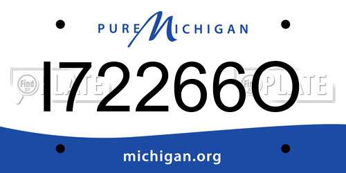 I72266O Michigan License Plate