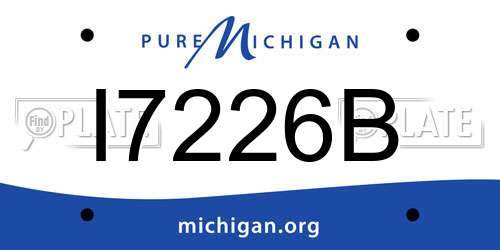 I7226B Michigan License Plate