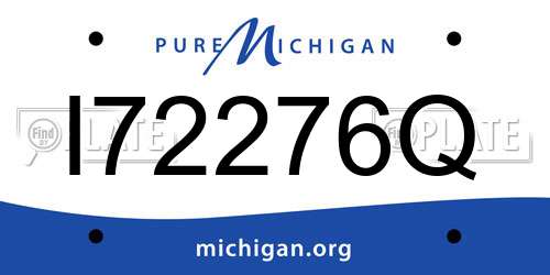 I72276Q Michigan License Plate