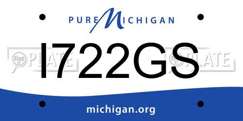 I722GS Michigan License Plate