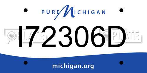 I72306D Michigan License Plate