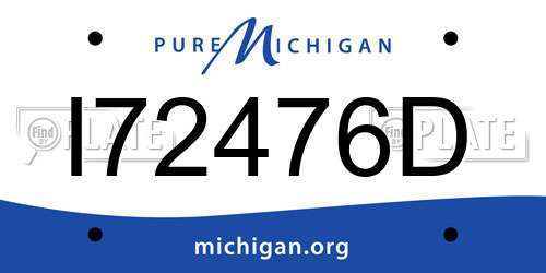 I72476D Michigan License Plate